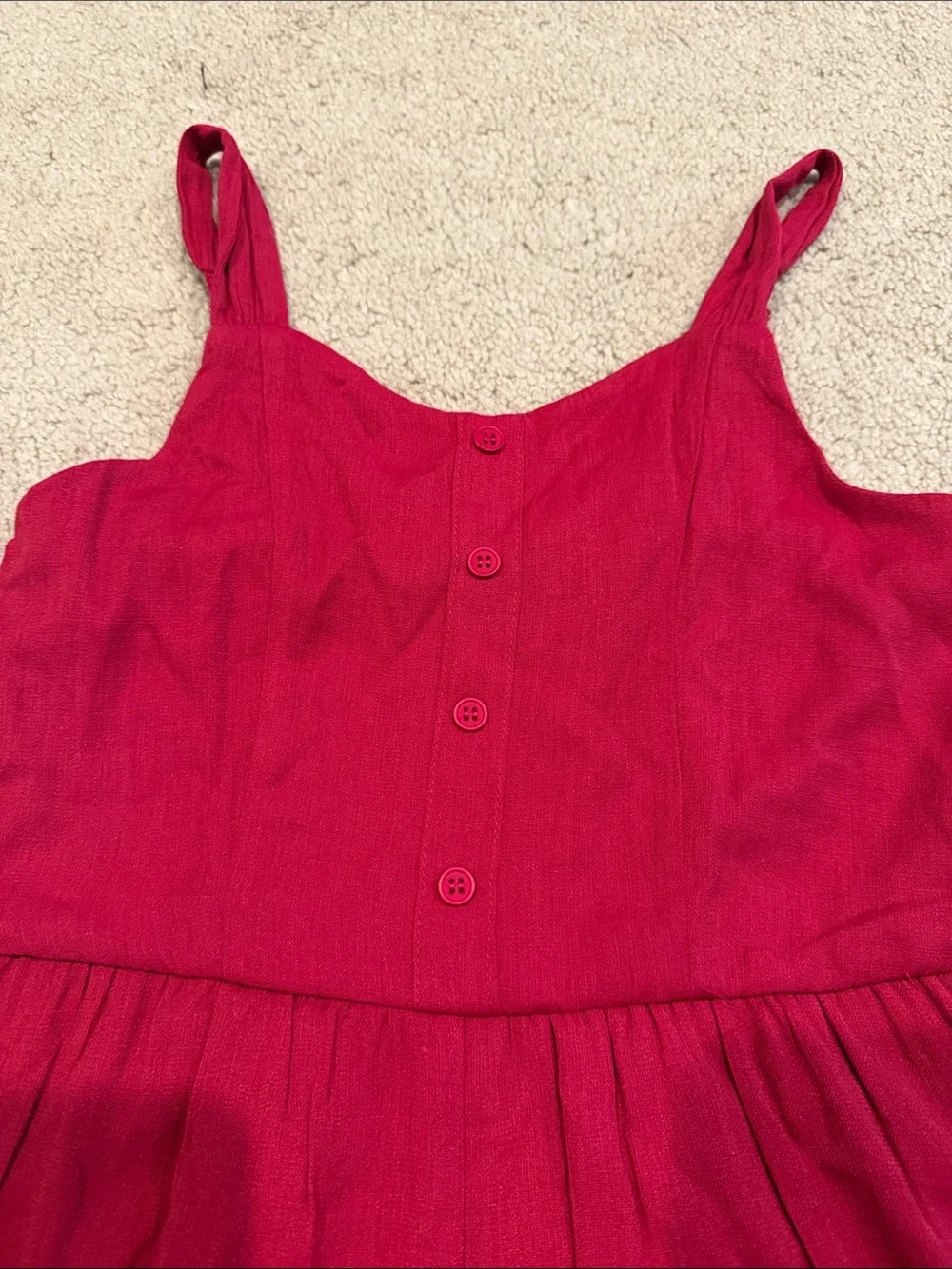 Franki Girls' Sleeveless Tiered Romper Dress in Deep Pink Sz 10 nwt